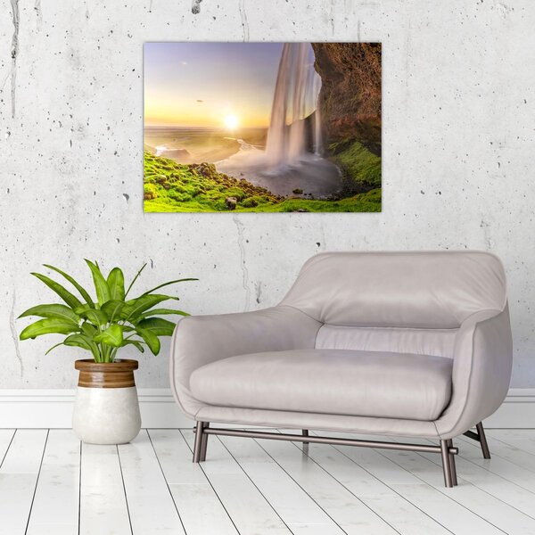 Slika - Seljalandsfoss iza špilje (70x50 cm)