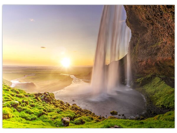 Slika - Seljalandsfoss iza špilje (70x50 cm)