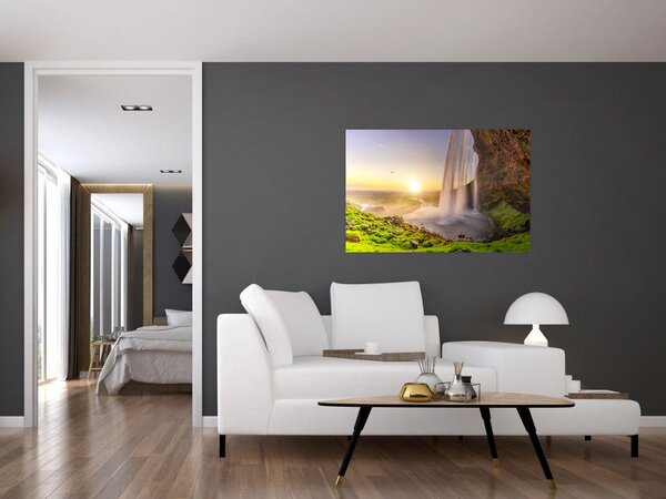 Slika - Seljalandsfoss iza špilje (90x60 cm)