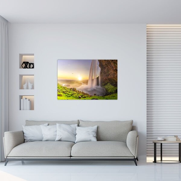 Slika - Seljalandsfoss iza špilje (90x60 cm)
