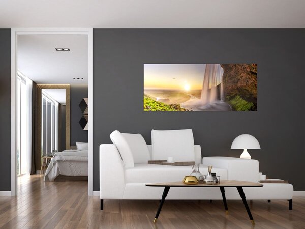 Slika - Seljalandsfoss iza špilje (120x50 cm)