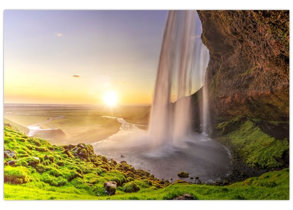 Slika - Seljalandsfoss iza špilje (90x60 cm)
