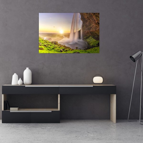 Slika - Seljalandsfoss iza špilje (90x60 cm)