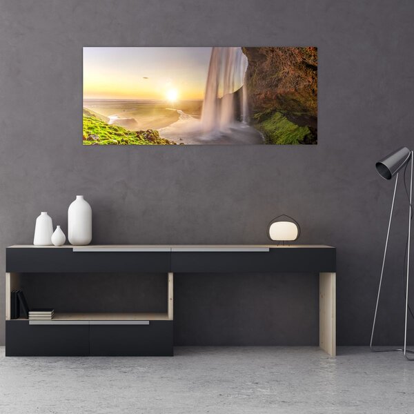 Slika - Seljalandsfoss iza špilje (120x50 cm)