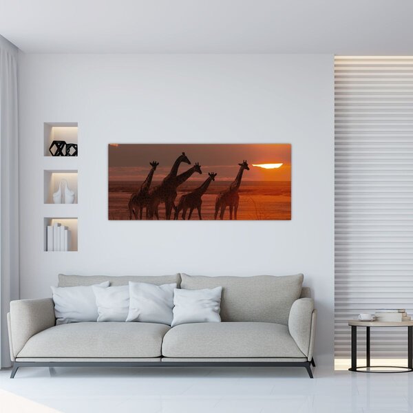 Slika - Žirafe u afričkoj savani (120x50 cm)