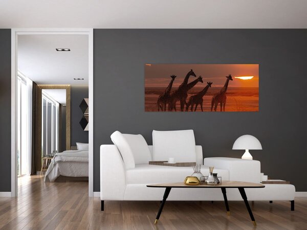 Slika - Žirafe u afričkoj savani (120x50 cm)