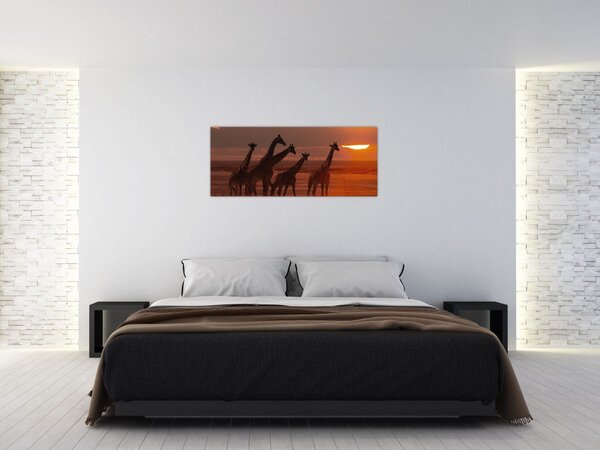 Slika - Žirafe u afričkoj savani (120x50 cm)