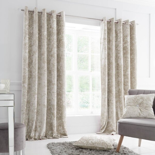 Bež zavjese u setu 2 kom 229x229 cm Crushed Velvet – Catherine Lansfield