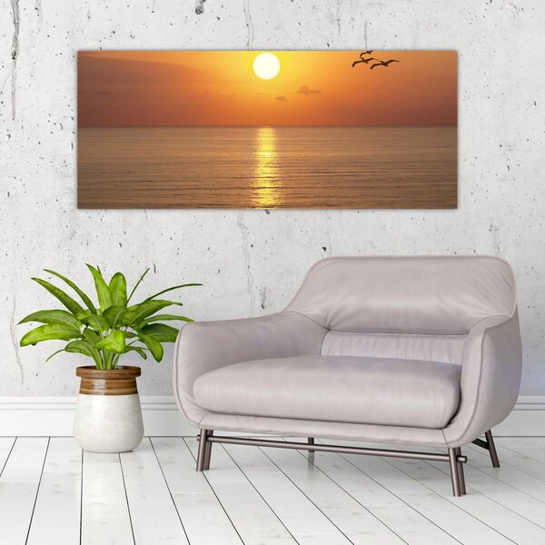 Slika - Zalazak sunca iznad oceana (120x50 cm)