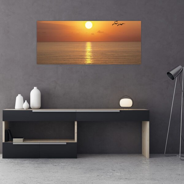 Slika - Zalazak sunca iznad oceana (120x50 cm)
