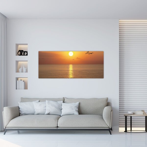 Slika - Zalazak sunca iznad oceana (120x50 cm)