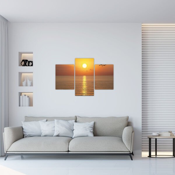 Slika - Zalazak sunca iznad oceana (90x60 cm)