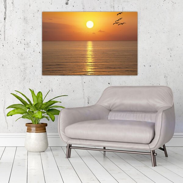 Slika - Zalazak sunca iznad oceana (90x60 cm)