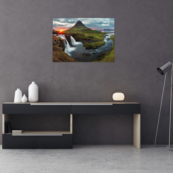 Slika - Kirkjufell na zalasku sunca (70x50 cm)
