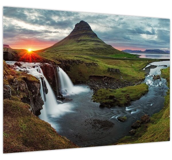 Slika - Kirkjufell na zalasku sunca (70x50 cm)