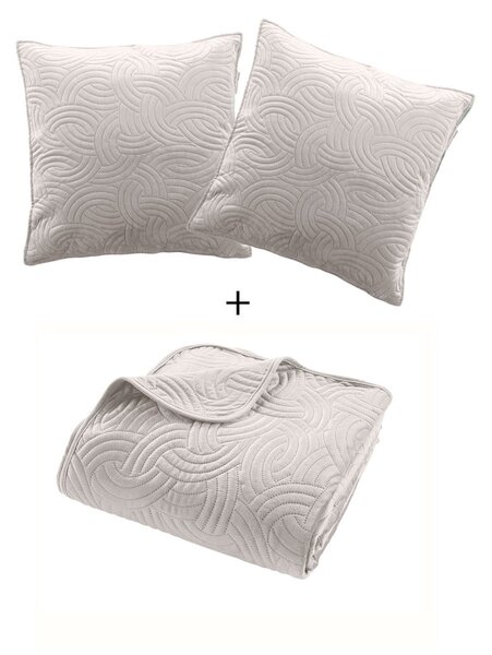 Krem set prekrivača i jastučnice od samta 240x260 cm Solange – douceur d'intérieur