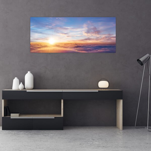 Slika - Zalazak sunca iznad oblaka (120x50 cm)