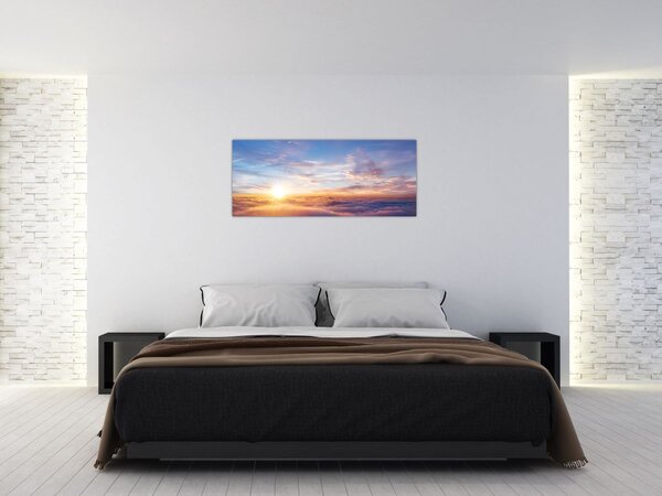 Slika - Zalazak sunca iznad oblaka (120x50 cm)