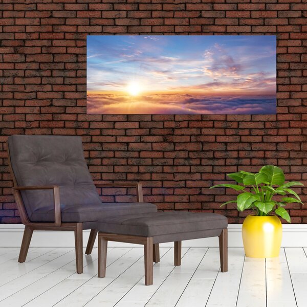 Slika - Zalazak sunca iznad oblaka (120x50 cm)