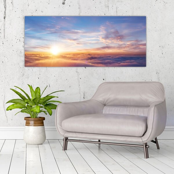 Slika - Zalazak sunca iznad oblaka (120x50 cm)