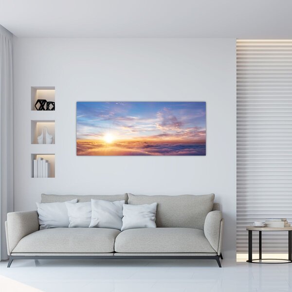 Slika - Zalazak sunca iznad oblaka (120x50 cm)