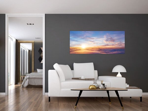Slika - Zalazak sunca iznad oblaka (120x50 cm)