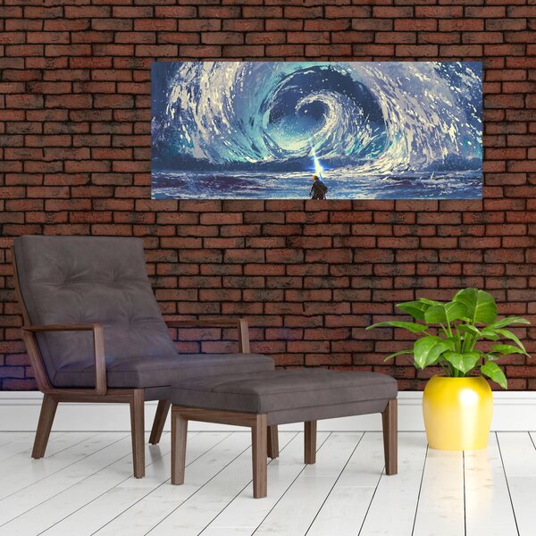 Slika - Ilustracija dječaka s kopljem (120x50 cm)