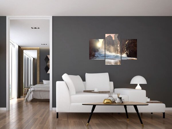 Slika - Stijene i valovi oceana (90x60 cm)