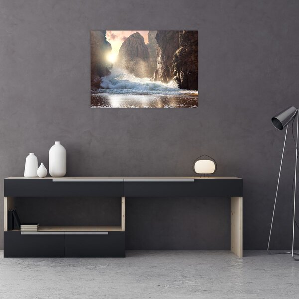 Slika - Stijene i valovi oceana (70x50 cm)
