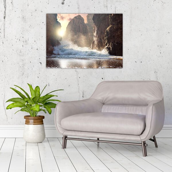 Slika - Stijene i valovi oceana (70x50 cm)