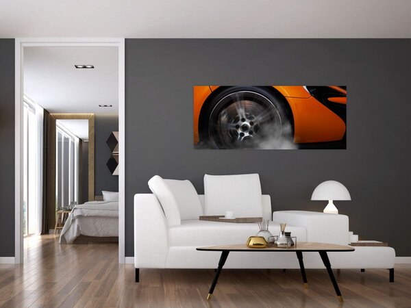 Slika - Narančasti sportski auto (120x50 cm)