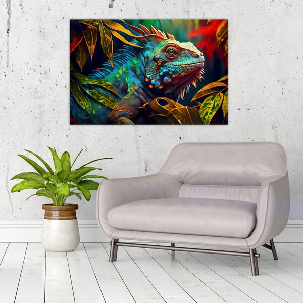 Slika - Šarena iguana (90x60 cm)