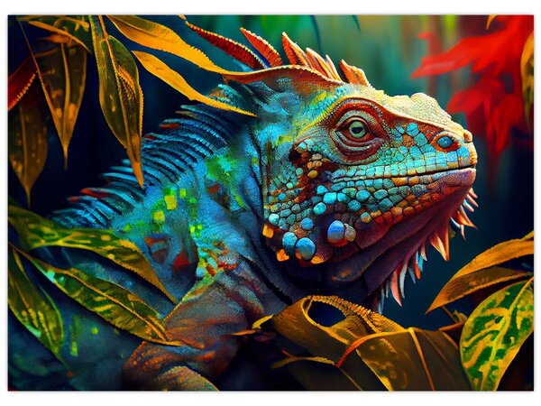 Slika - Šarena iguana (70x50 cm)