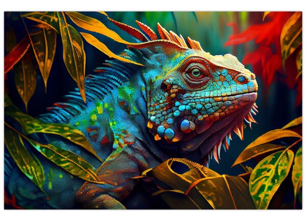 Slika - Šarena iguana (90x60 cm)