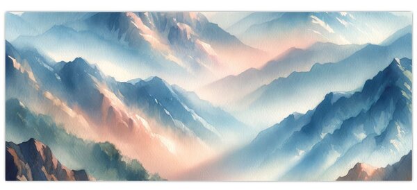 Slika - Akvarel planine (120x50 cm)