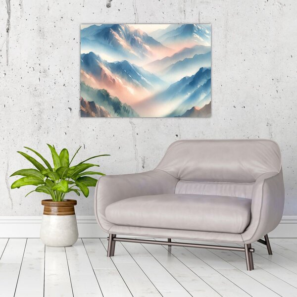 Slika - Akvarel planine (70x50 cm)