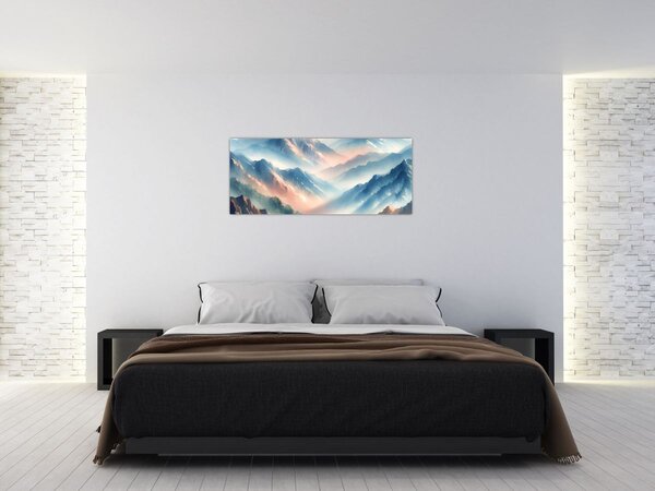 Slika - Akvarel planine (120x50 cm)