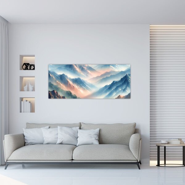 Slika - Akvarel planine (120x50 cm)