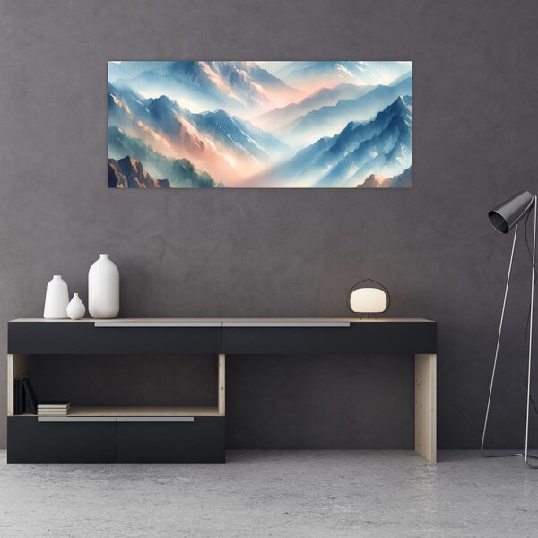 Slika - Akvarel planine (120x50 cm)