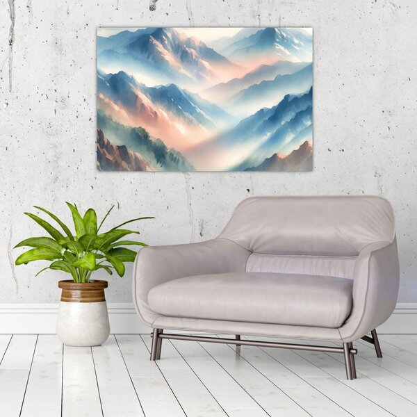 Slika - Akvarel planine (90x60 cm)