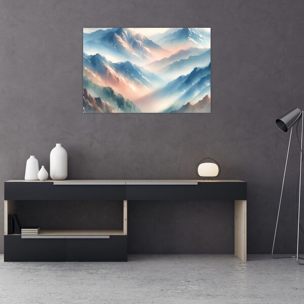Slika - Akvarel planine (90x60 cm)