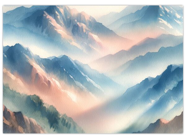 Slika - Akvarel planine (70x50 cm)