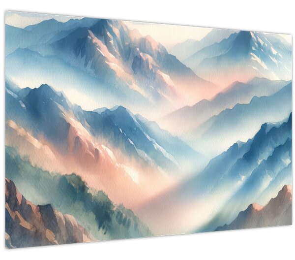 Slika - Akvarel planine (90x60 cm)