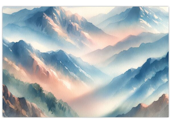 Slika - Akvarel planine (90x60 cm)
