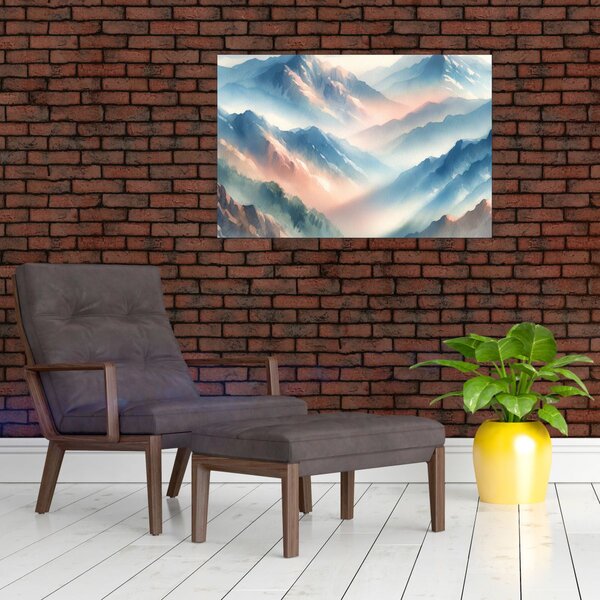Slika - Akvarel planine (90x60 cm)