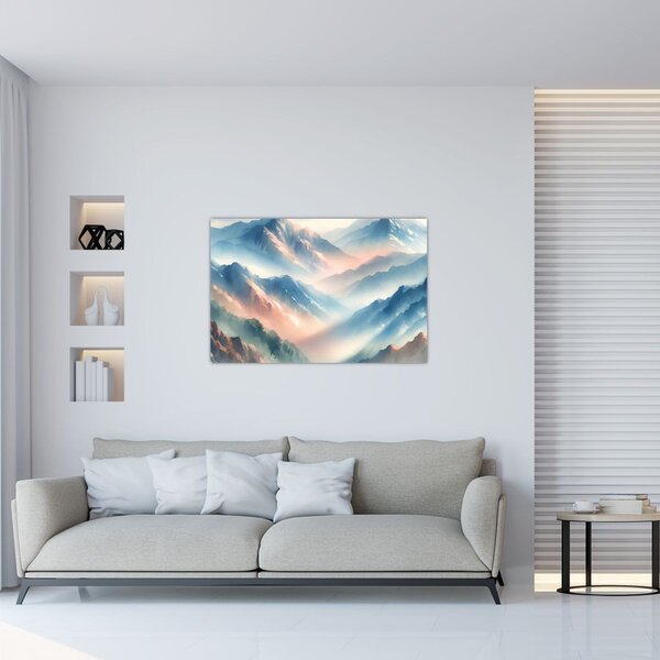 Slika - Akvarel planine (90x60 cm)