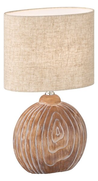 Smeđa/bež stolna lampa keramička s tekstilnim sjenilom (visina 39 cm) Tobse – Fischer & Honsel
