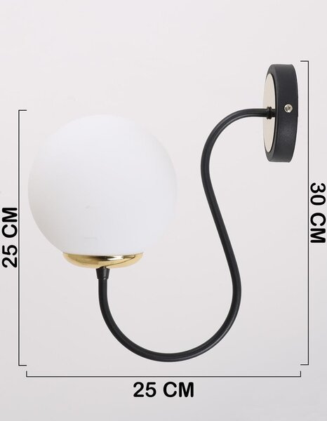 Crno-bijela zidna lampa ø 15 cm Oslo – Squid Lighting