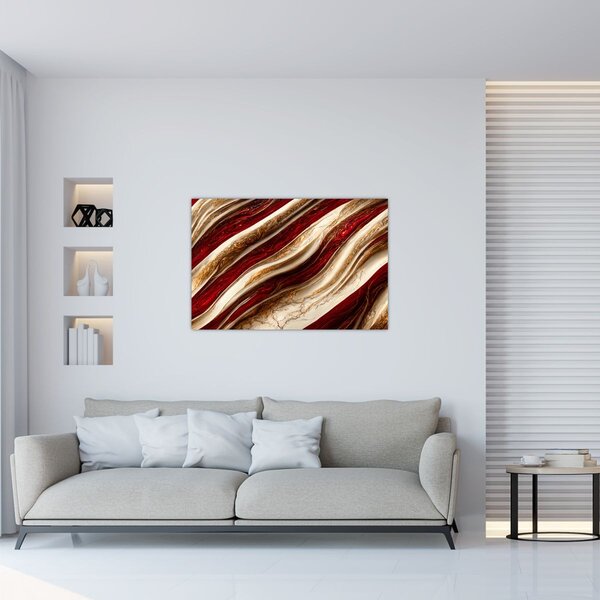 Slika - Zlatno-bijela tekstura (90x60 cm)
