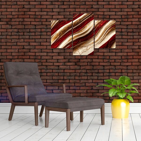 Slika - Zlatno-bijela tekstura (90x60 cm)